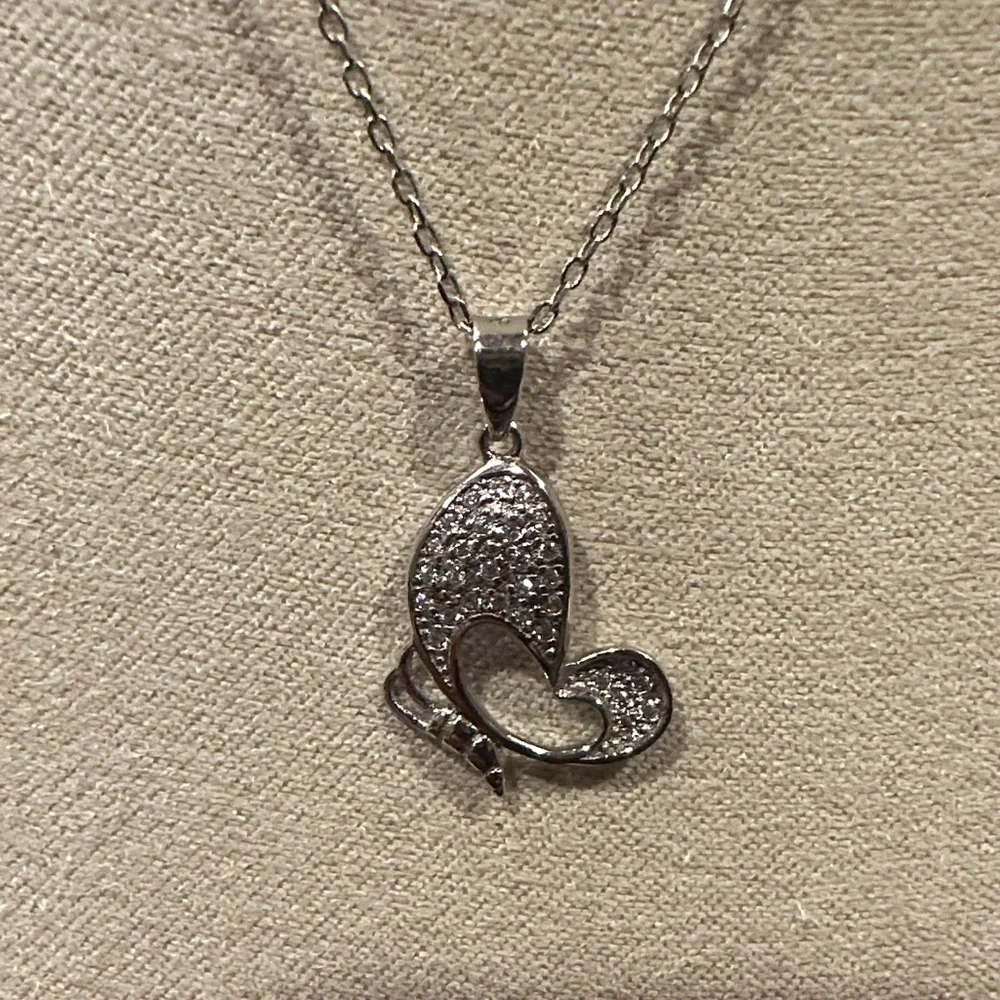 Elegant Silver Butterfly Pendant Necklace